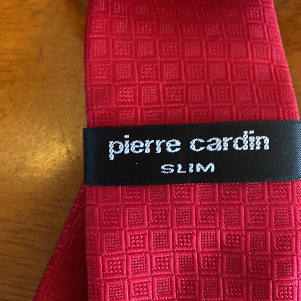 Pierre Cardin Red Slim Tie NEW NWT - Picture 3 of 6